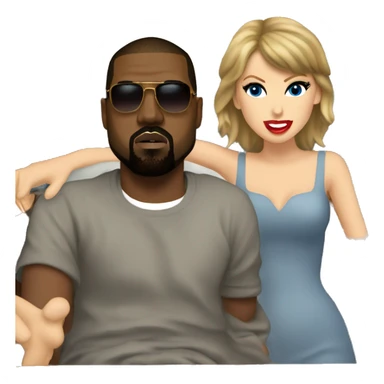 Kanye west with Taylor swift on a boat sticker