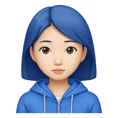 Asian Girl wearing all blue clothes sticker