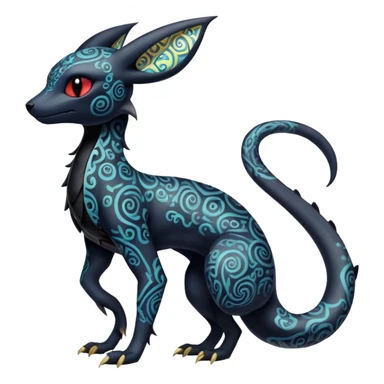 Pastel Gothic Salandit-Umbreon-Fakémon-hybrid-creature (full body)  sticker