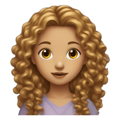 girl with long curly hairs hazel eyes  sticker