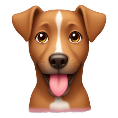 cute brown dog with hearts around him  sticker