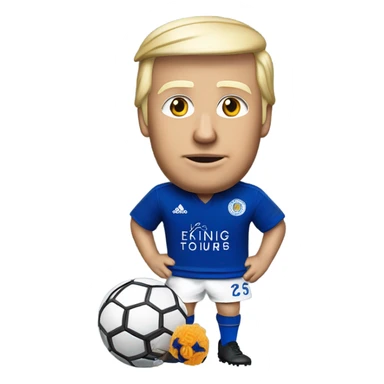 Donald trump as a Leicester city football supporter with football boots sticker