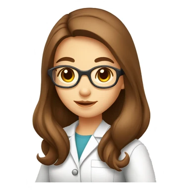 Cute Chemist Lab girl long brown hair chemistry analysis experiment sticker