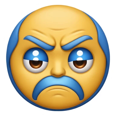 Blue emoji angry  sticker