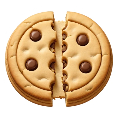 A pair of plain cookies, one of them with a bite taken out. sticker