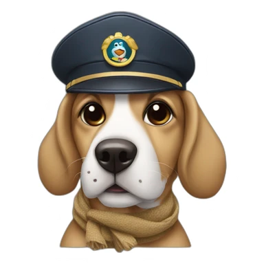 dog pilot with pilot gogles and scarf hat sticker