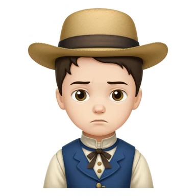 an 1840’s child from the west looking annoyed sticker