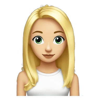 fille blonde cheveux lisse yeux bleus sticker