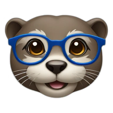 Otter that has blue eyes and is wearing glasses sticker