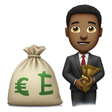 Elon with money bag sticker