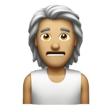 A man with a mullet shouting sticker