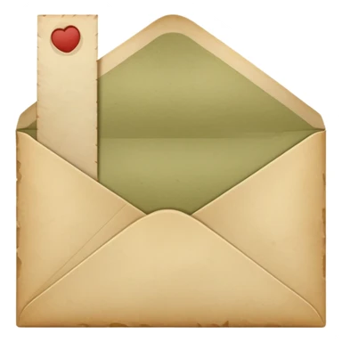 A pale olive envelope with the letter sticker