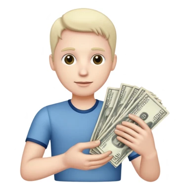 hand giving money sticker