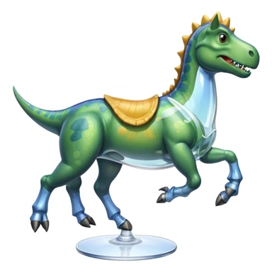Dinosaur with glass riding horse sticker