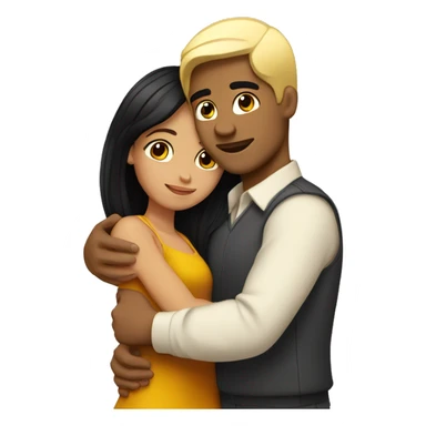 Latino Man black hair hugging blonde girl  sticker