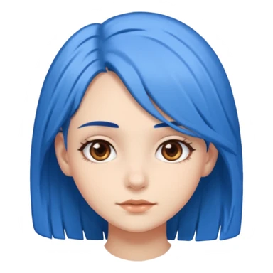 Brown eyes blue hair girl sticker