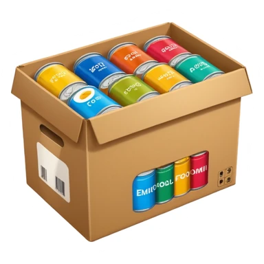 canned food in a box sticker