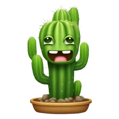 Pleading cactus cat sticker