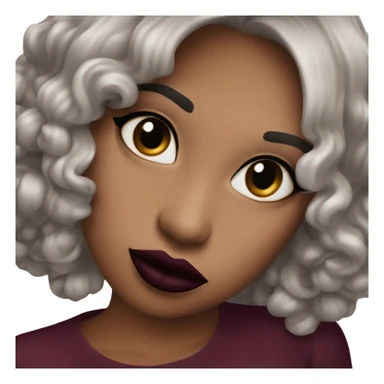 dark burgundy lipstick kiss sticker