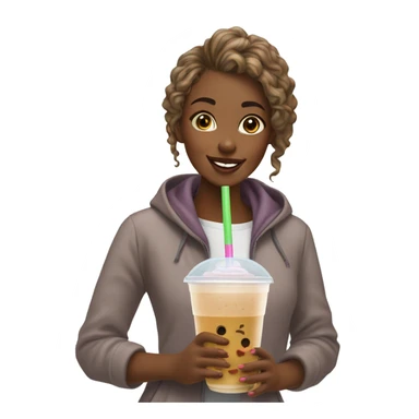 fille qui offre un bubble tea à sa copine sticker