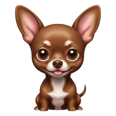 Cinematic Comical Chocolate Short Haired Chihuahua Portrait Emoji, Head tilted dramatically with an exaggeratedly shocked or offended expression, short chocolate fur with a rich, glossy finish, wide, expressive dark eyes filled with exaggerated disbelief, Simplified yet hilariously expressive features, highly detailed, glowing with a slightly sassy glow, high shine, dramatic yet playful, stylized with an air of attitude, bright and endearing, soft glowing outline, capturing the essence of a sassy and over-the-top pup, so meme-worthy it feels like it could side-eye its way into internet fame instantly! sticker