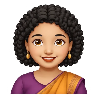 Indian fat girl south Indian curly short black hair sticker