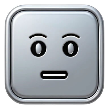 A futuristic microchip emoji made of polished silver chrome, minimal circuit details, smooth metallic surface, soft lighting, iOS emoji style, centered, clean white background sticker