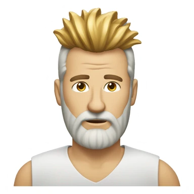 European, golden Mohawk hairstyle, beard, man, middle-aged. sticker