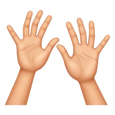 Two hands giving jazz-hands motion, maybe with little sparkles. sticker