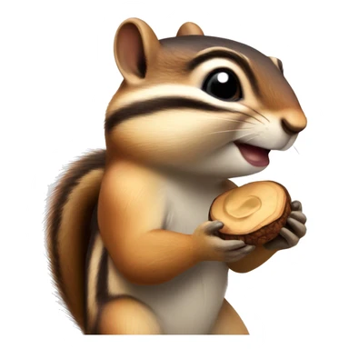 a cute chipmunk with a wallnut on its hand sticker