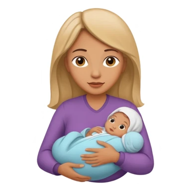 mother with one newborn baby sticker