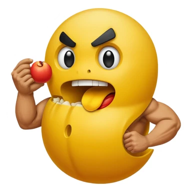 muscular pacman sticker