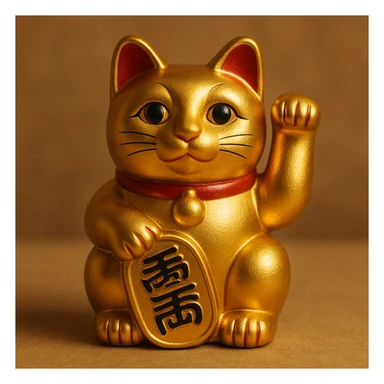 Gold Chinese lucky cat  sticker