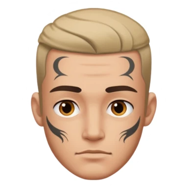 where peace out in his forehead sticker