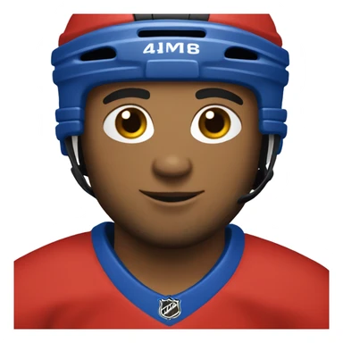 hockey player wearing blue and red jersey sticker