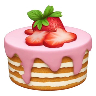 large Pink strawberry tiramisu sticker