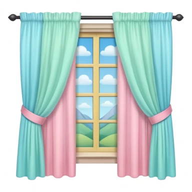 Pastel window and pastel curtains sticker