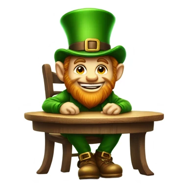 Leprechaun eating an acorn sticker