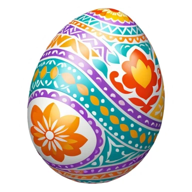 Colorful Easter egg with patterns sticker