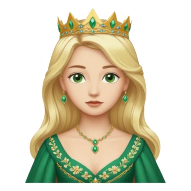 Queen Ozma from the Wizard of Oz with long blonde hair, green eyes and outfit  sticker