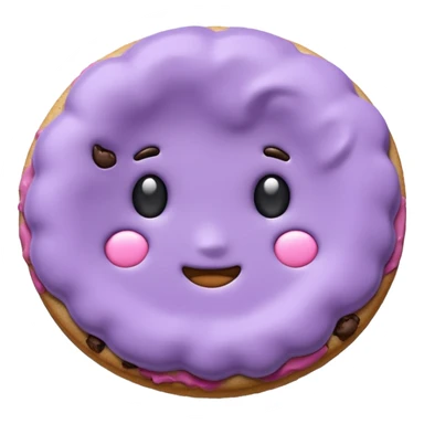 realistic a pastel purple cookie with soft crumbly texture sticker