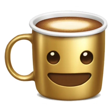 vintage Metallic Gold mug of coffe sticker