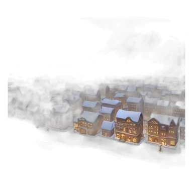 a city with snow sticker