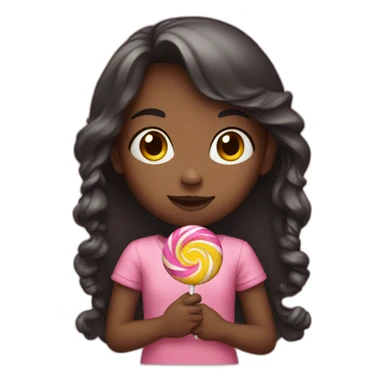 Girl with candy sticker