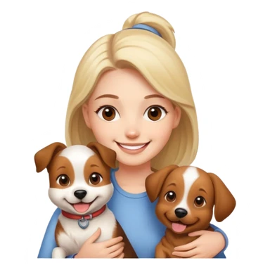 young woman with a cute dog, friends sticker