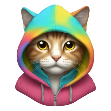 Cat wearing hoodies  sticker