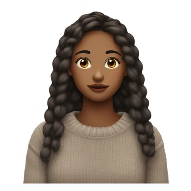 A girl without make-up, with natural beauty, with soft expressive lips in a jumper sticker