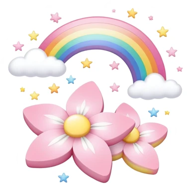 Cute Pastel pink and white Cherry Blossom Sakura Starburst Shooting Star Rainbow sticker