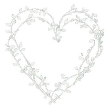 a heart outline made out of twisting flower vines  sticker
