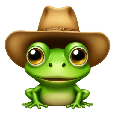 Frog wearing cowboy hat sticker